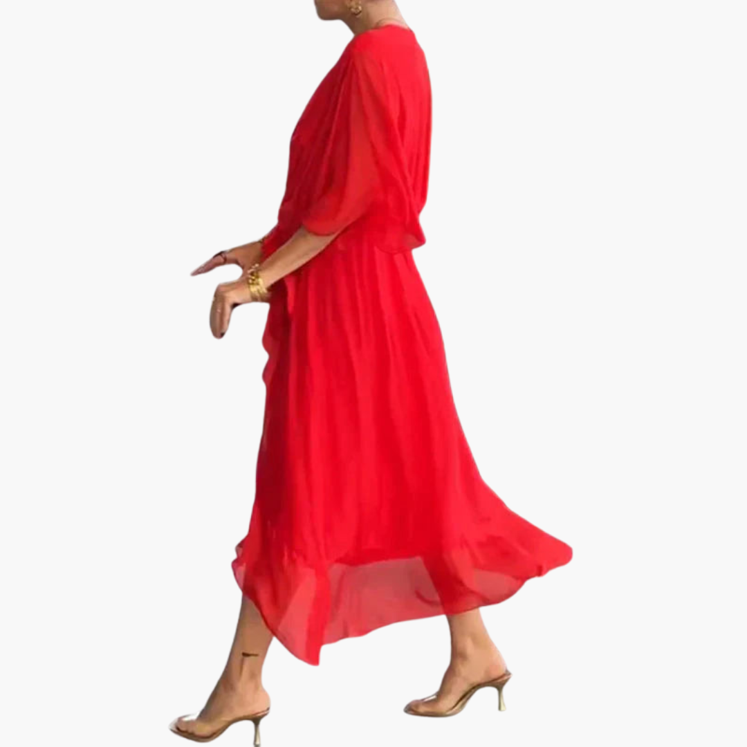 Indie | Chiffonkleid mit V-Ausschnitt für Damen