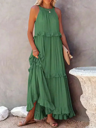 Delilah – Elegantes Neckholder-Kleid mit Rüschenbesatz