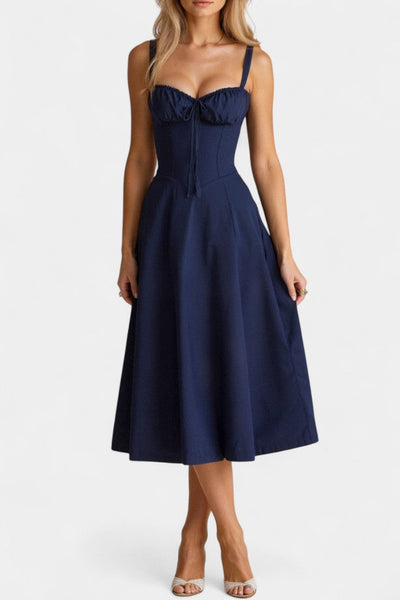 Flora-  Corset A-Line Midi Dress