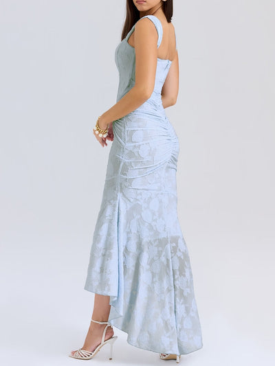 Cesca - Floral Burnout Corset Maxi Dress