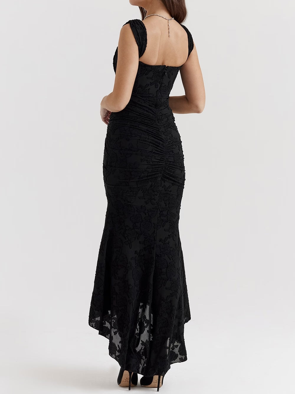 Cesca - Floral Burnout Corset Maxi Dress