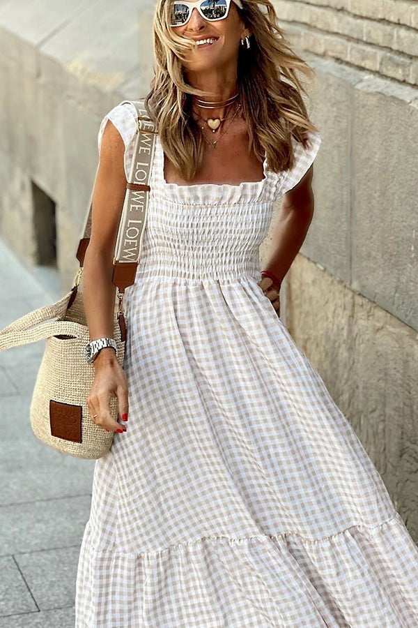 Odette™ – Elegantes kariertes Sommerkleid