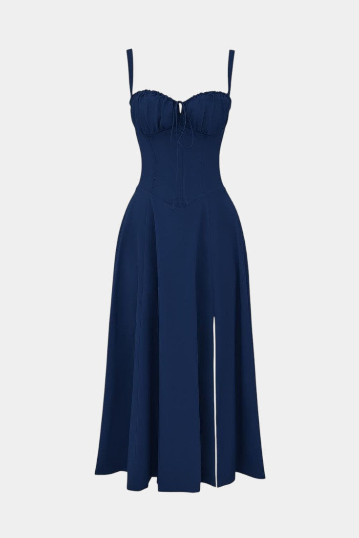 Flora-  Corset A-Line Midi Dress