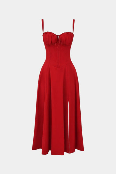 Flora-  Corset A-Line Midi Dress