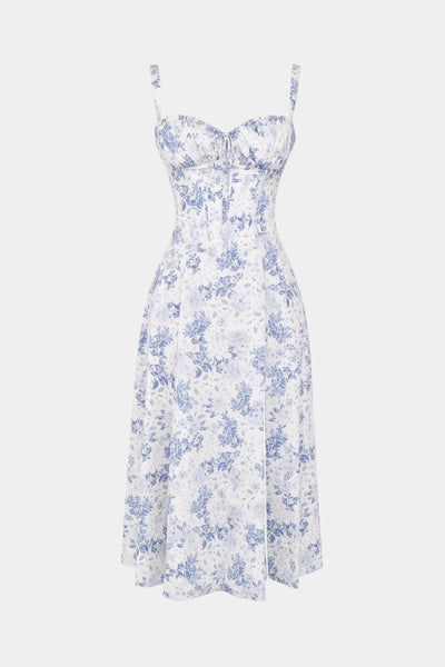 Flora-  Corset A-Line Midi Dress