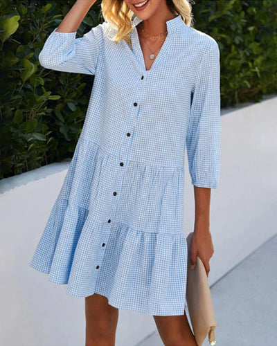 Hilda™ - Women's Beautiful Blue Midi Dress
