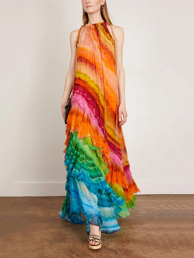 Velia – Fließendes, knöchellanges Chiffonkleid