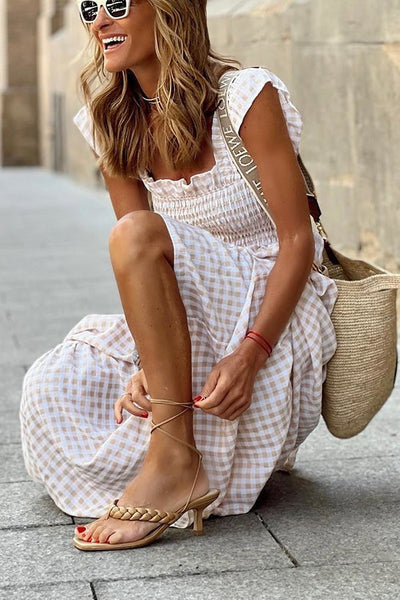 Odette™ – Elegantes kariertes Sommerkleid