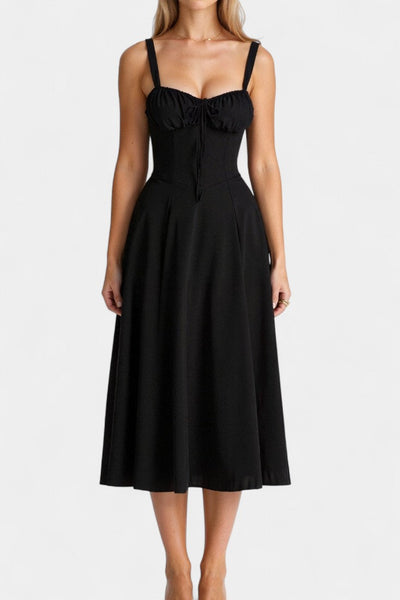 Flora-  Corset A-Line Midi Dress