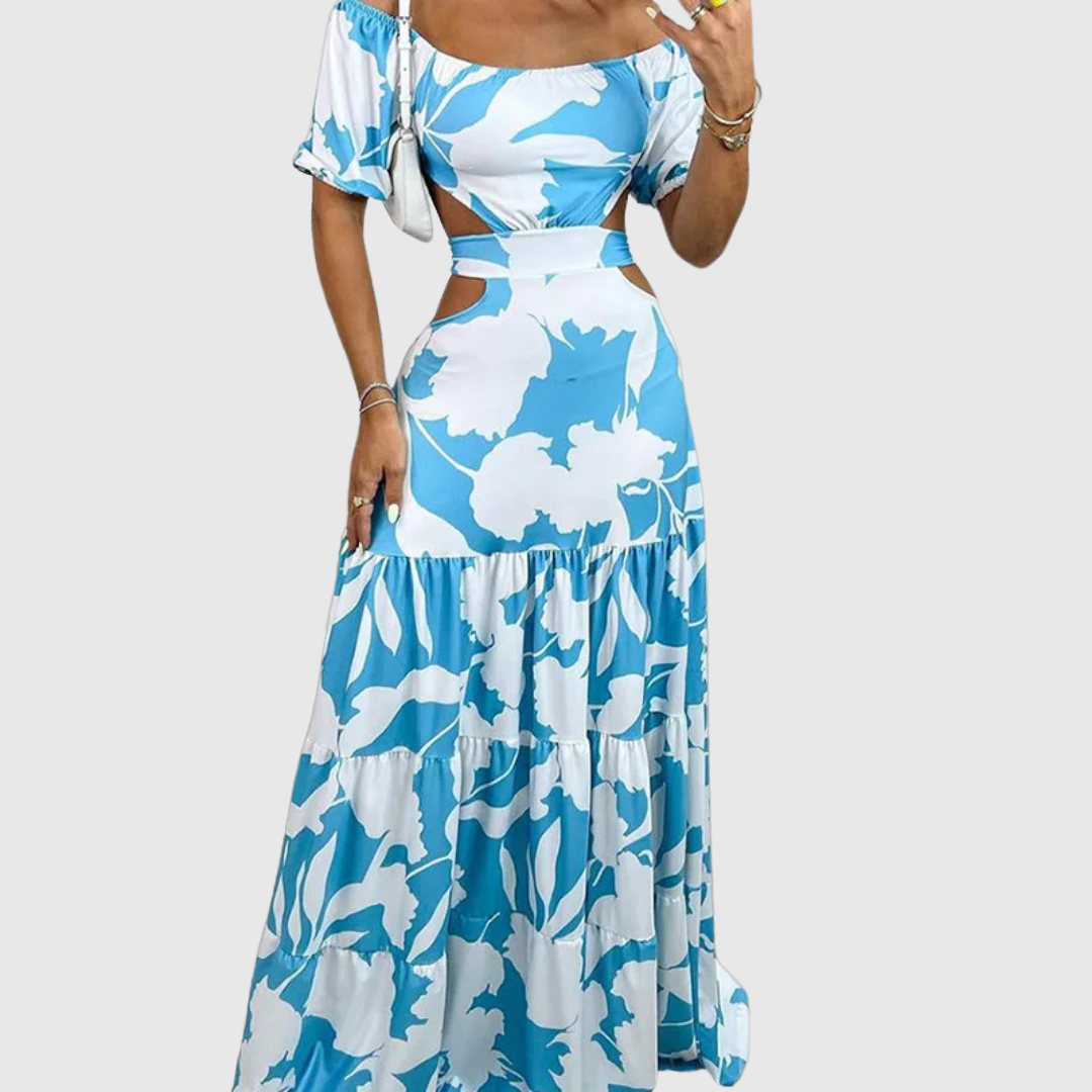 Arden – Elegantes Midikleid im Cut-Out-Stil mit unregelmäßiger Maserung