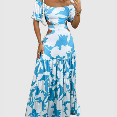 Arden – Elegantes Midikleid im Cut-Out-Stil mit unregelmäßiger Maserung