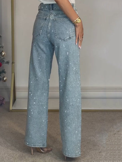 Elyse™ | Diamanté Straight Jeans