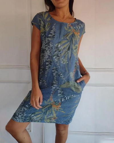 Ofeliya™ | Printed Linen Dress