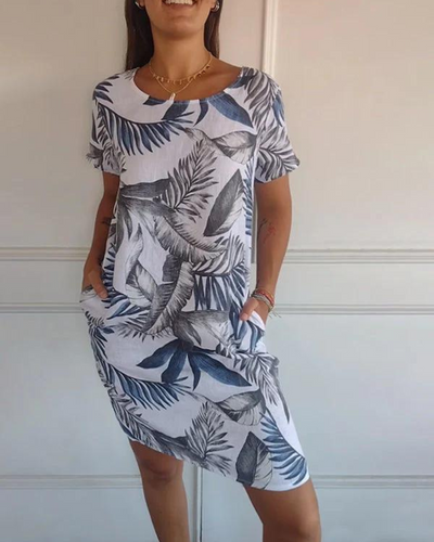 Ofeliya™ | Printed Linen Dress