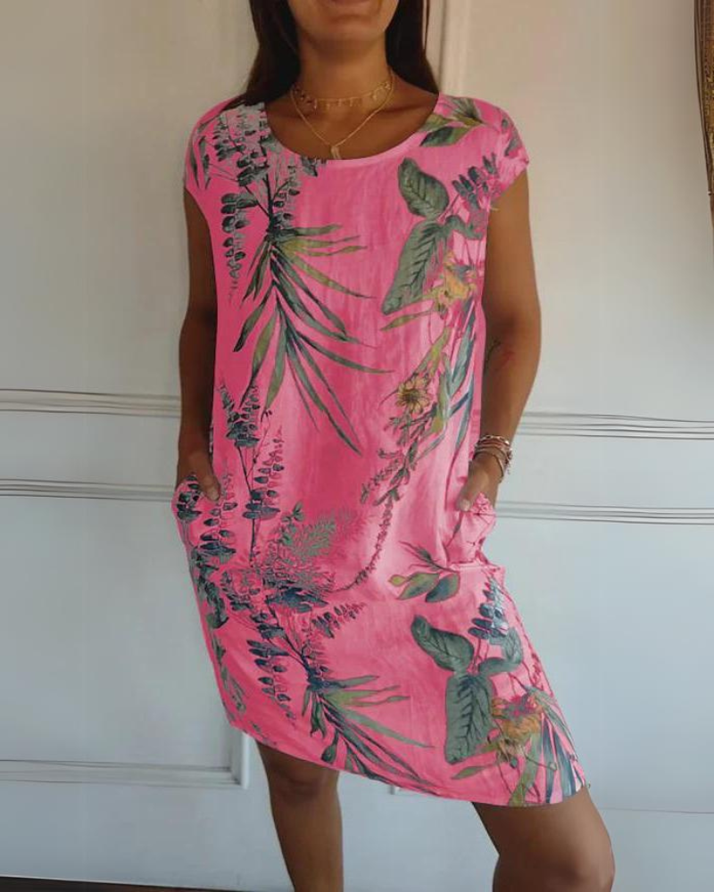 Ofeliya™ | Printed Linen Dress