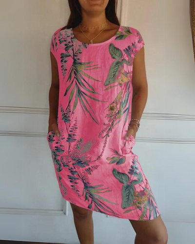 Ofeliya™ | Printed Linen Dress