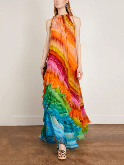 Velia – Fließendes, knöchellanges Chiffonkleid