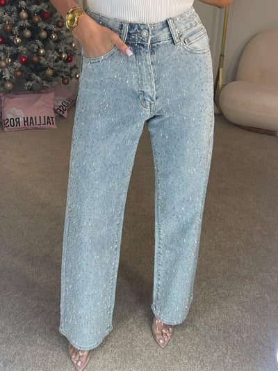 Elyse™ | Diamanté Straight Jeans
