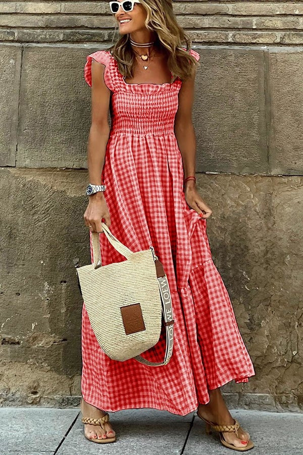 Odette™ – Elegantes kariertes Sommerkleid