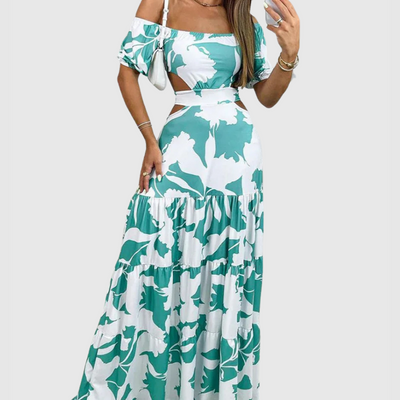 Arden – Elegantes Midikleid im Cut-Out-Stil mit unregelmäßiger Maserung