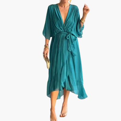 Indie | Chiffonkleid mit V-Ausschnitt für Damen