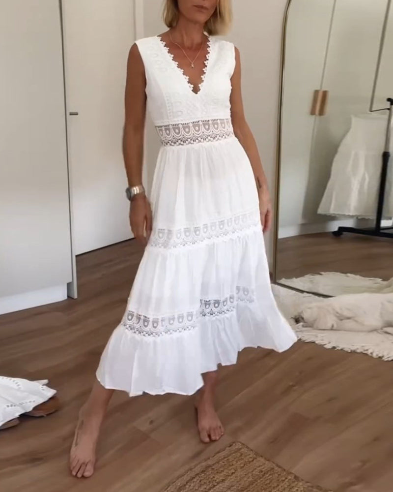Alexa™ – Camisole-Kleid mit Spitze und V-Ausschnitt