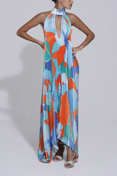 Shalia – Sinnliches Neckholder-Maxikleid mit Plissee