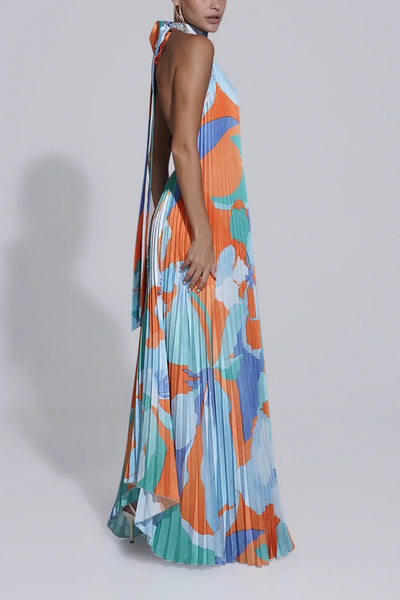 Shalia – Sinnliches Neckholder-Maxikleid mit Plissee