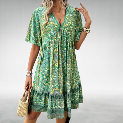 Adriana – Bohemian Summer Minikleid mit Paisley-Print