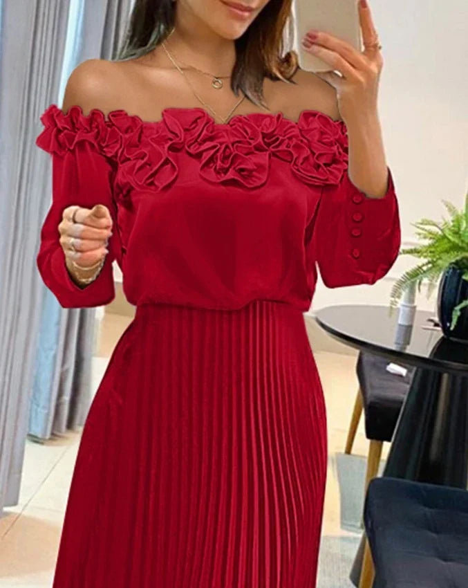 Carina | Atemberaubendes schulterfreies Maxikleid