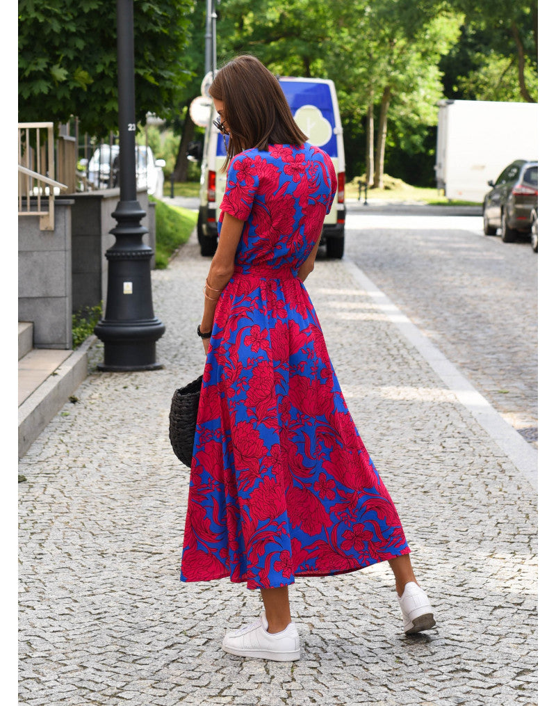 Amelie | Geblümtes Wickel-Midikleid