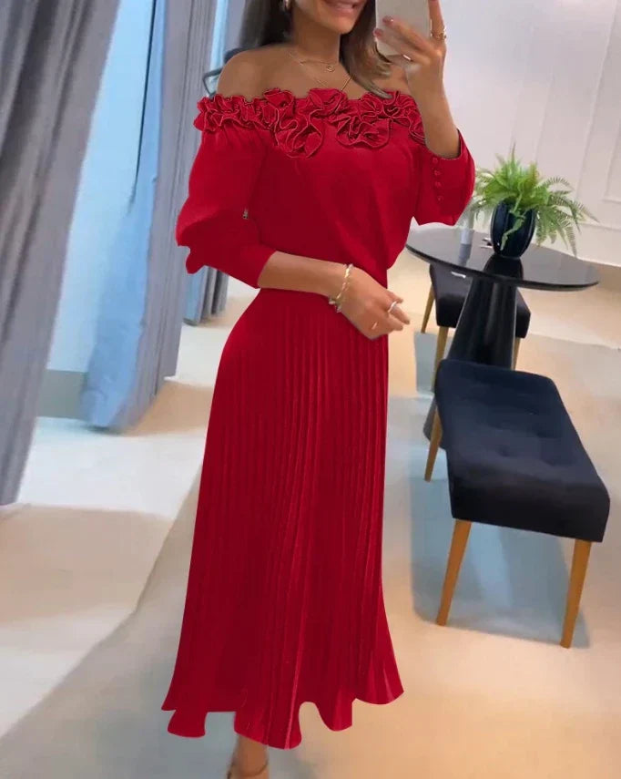 Carina | Atemberaubendes schulterfreies Maxikleid