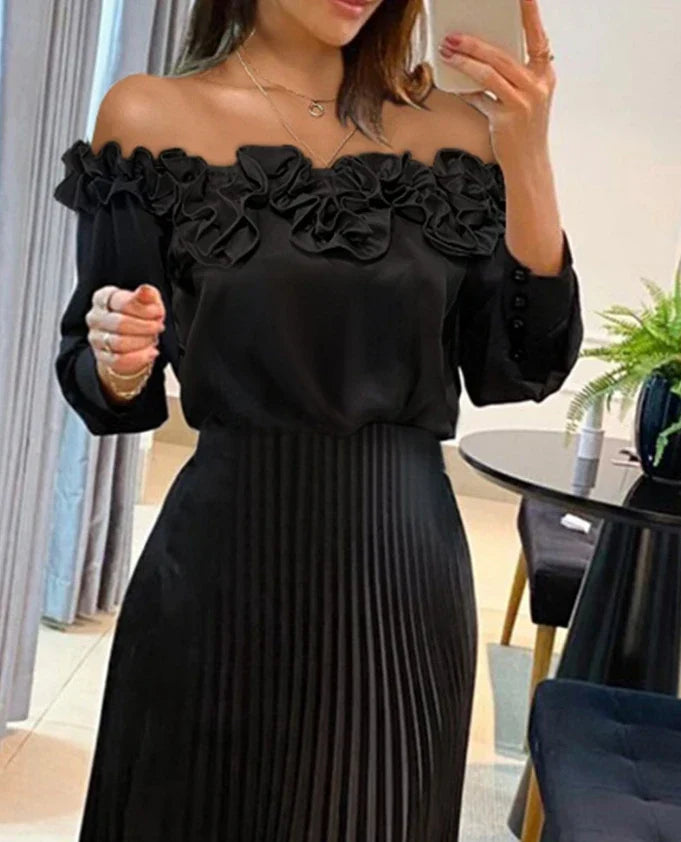Carina | Atemberaubendes schulterfreies Maxikleid