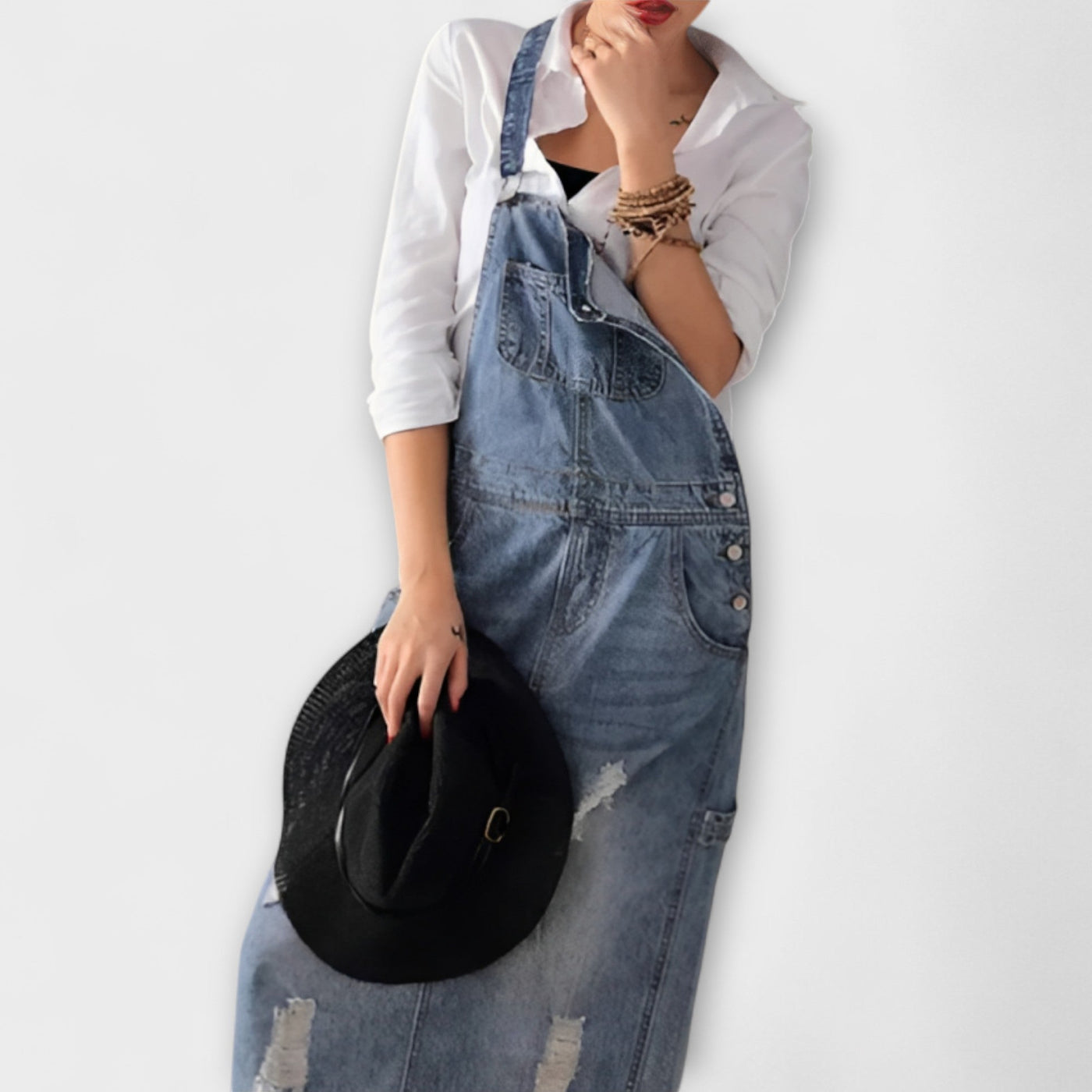 Alexa - Maxikleid im Denim-Stil