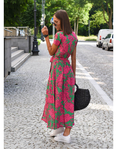 Amelie | Geblümtes Wickel-Midikleid