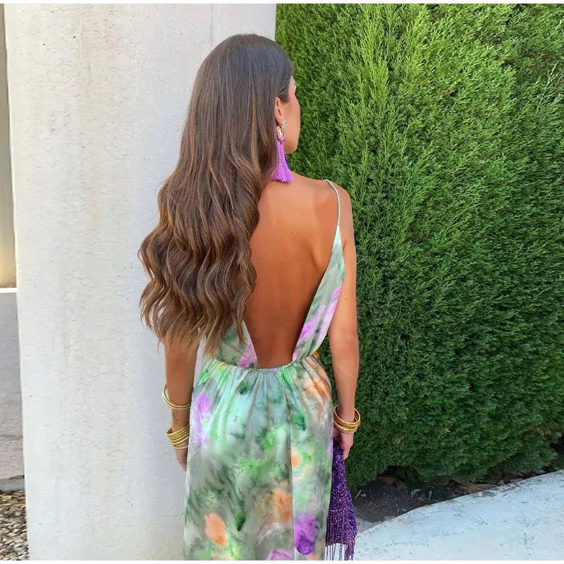 Anisten – Elegantes grünes Unterkleid mit Blumenmuster