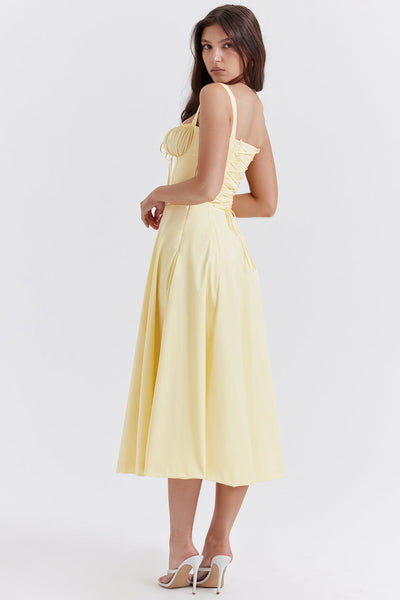 Flora-  Corset A-Line Midi Dress