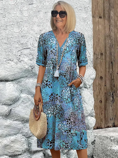 Dania – Lebendiges Midikleid mit Taschen