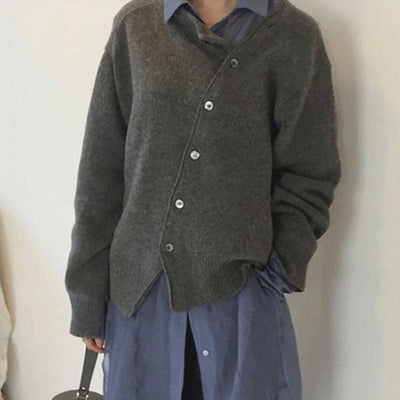 Anna - Knitted Asymmetric Cardigan