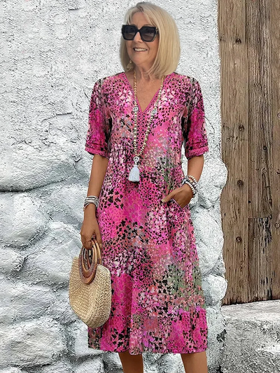 Dania – Lebendiges Midikleid mit Taschen