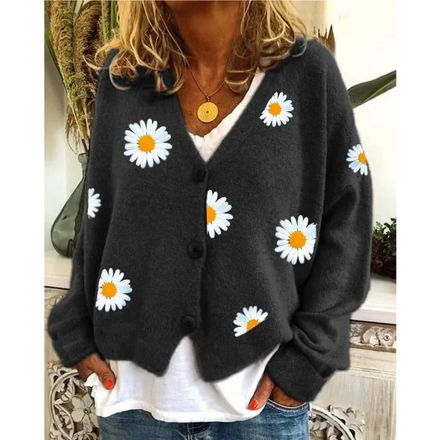 Althea | Lässiger Häkel-Cardigan mit Blumenmuster