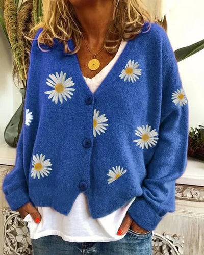 Althea | Lässiger Häkel-Cardigan mit Blumenmuster