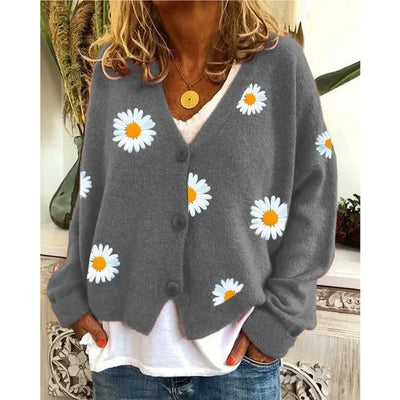 Althea | Lässiger Häkel-Cardigan mit Blumenmuster