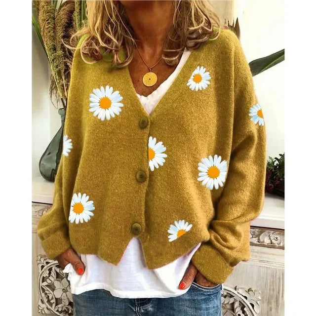Althea | Lässiger Häkel-Cardigan mit Blumenmuster