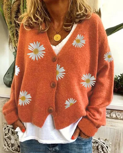 Althea | Lässiger Häkel-Cardigan mit Blumenmuster
