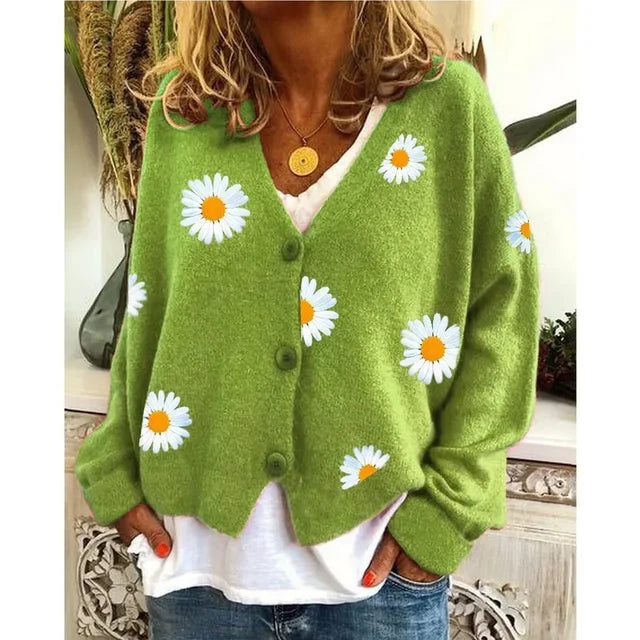 Althea | Lässiger Häkel-Cardigan mit Blumenmuster