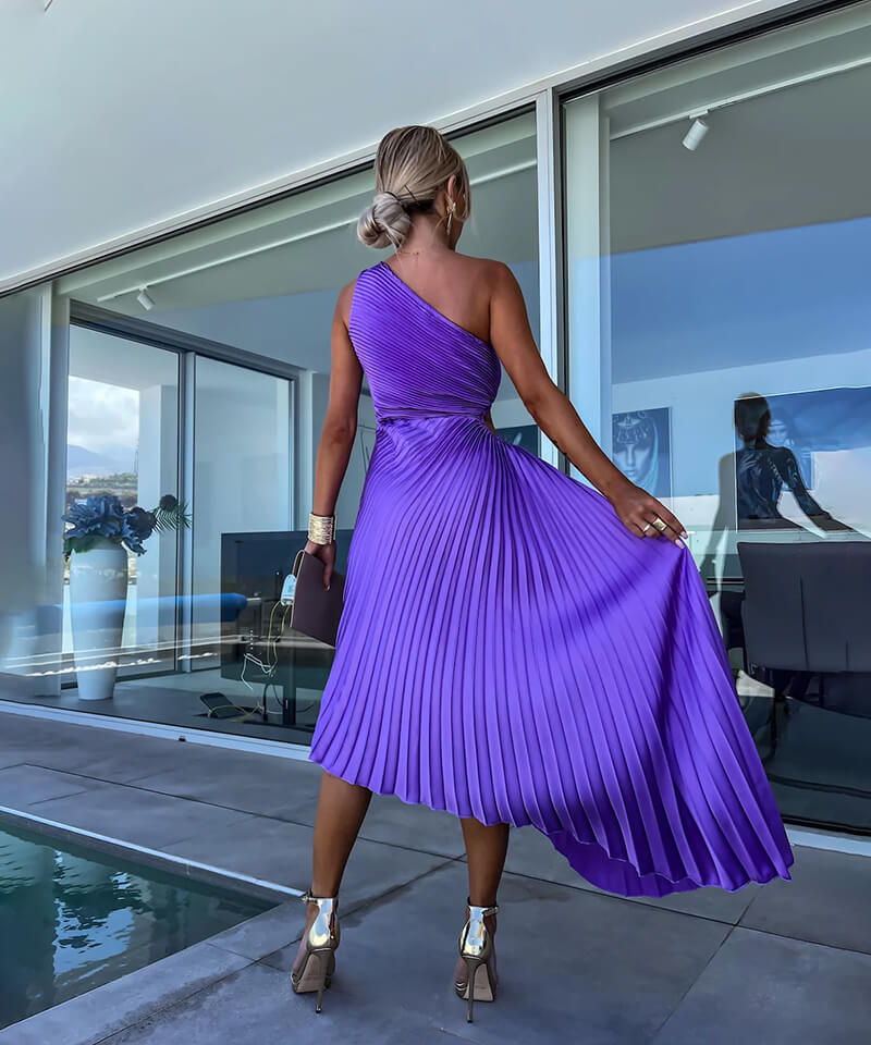 Marjorie – Elegantes Midikleid mit einer Schulter