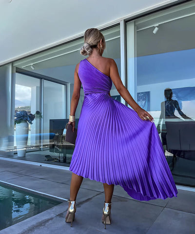 Marjorie – Elegantes Midikleid mit einer Schulter