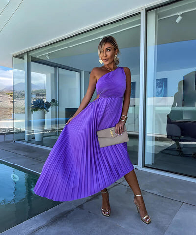Marjorie – Elegantes Midikleid mit einer Schulter