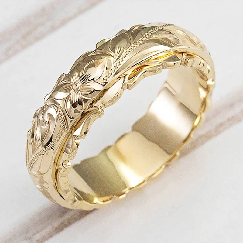 PAMELA™ - Vintage-Goldblumenring 
